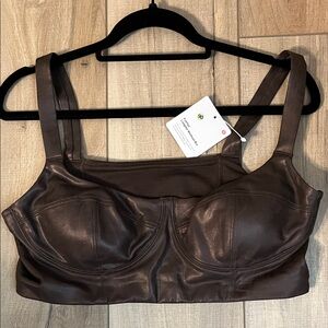 Lulu 🍋 Everlux Longline Workout Bra Matte Foil (dark brown) NWT